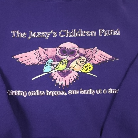 Gildan Custom Print Purple Hooded Sweatshirt Size Small - Picture 2 of 9